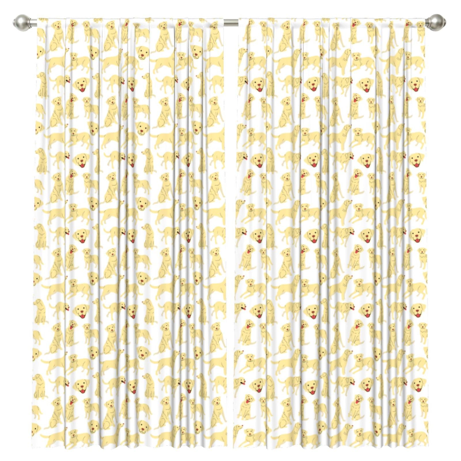 InOmak Labrador Retriever, 2 Panels Window Curtains 52 x 84 Inch Blackout Curtains for Living Room Bedroom