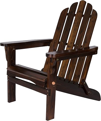 Shine Company 4658BB Marina Silla plegable Adirondack de madera para exteriores, color marrón quemado