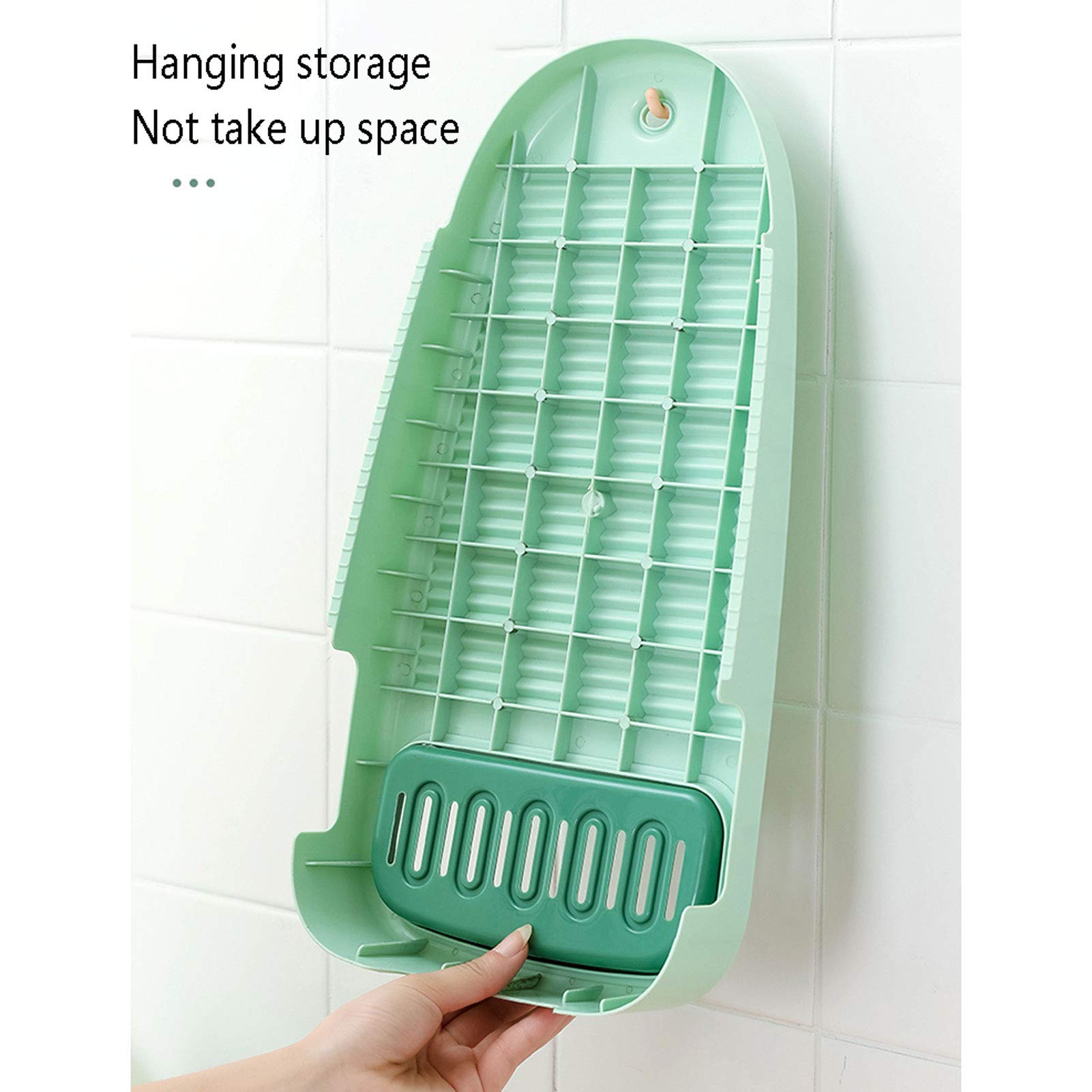 Mini Washboard Plastica Portatile, Lavatoio Antiscivolo, con Treppiede Fisso, Strumento di Pulizia in Plastica, Domestica Washboard. L Grigio.