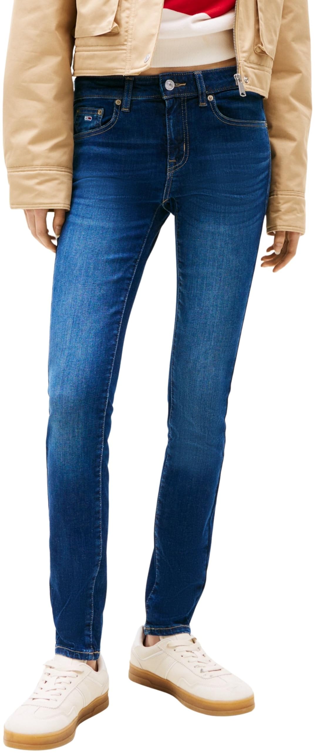 Tommy Jeans Women's Sophie Lw Skn Ch0258 Co Dw0dw19274 Skinny, Denim Dark, 32W / 34L