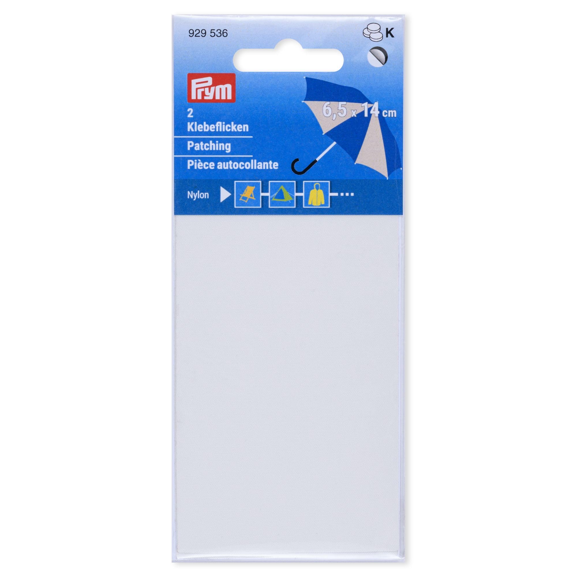 Prym 929536 Adhesive Patches Nylon Pack of 2 6.5 x 14 cm Wool White