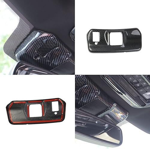 Miniatura 6 de Korlot Fibra de carbono Interior espejo retrovisor soporte panel cubierta Trim Accesorios para Ford F150 2021+