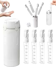 4 in 1 Plastic Travel Jars with English Labels, Leakproof Refillable Bottles, Small Kit for Airplane Travel, Suitable for Shampoo, Cream, Lotion, Cosmetics