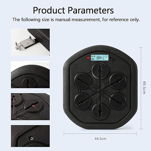 Miniatura 9 de PSKSER Máquina de boxeo musical para adultos  Máquina de boxeo inteligente de reacción objetivo de pared con Bluetooth y guantes, equipo de boxeo