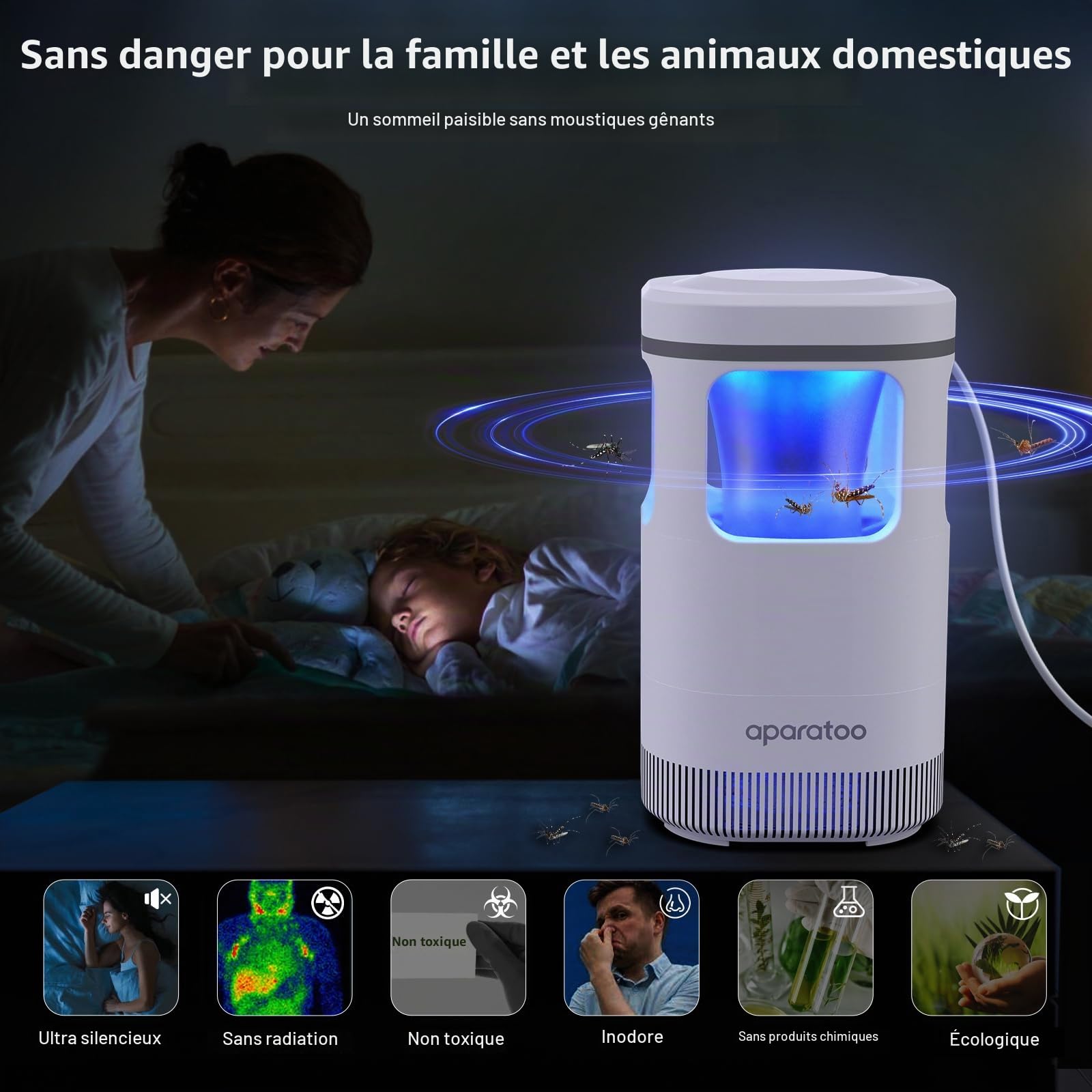 Lampe Anti Moustique Electrique,Anti Moustique Exterieur Intérieur Lampe Anti Insectes Repulsif Moustique Anti Mouche Tue Mouche Electrique Jardin Contre Les Insectes pour Camping l'usage Domestique