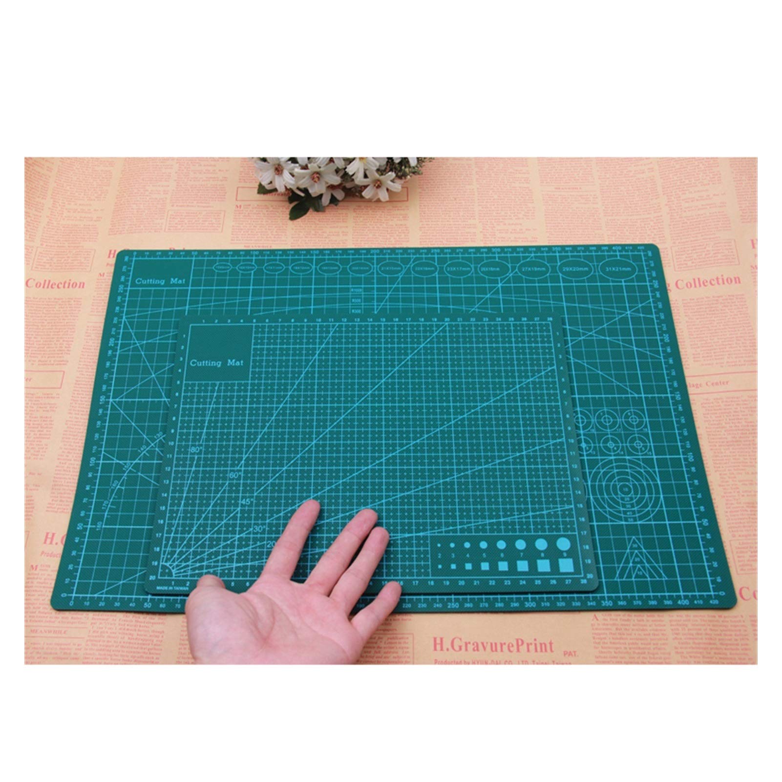 Snijmat met A5/A4/A3 PVC dubbelzijdige quiltgaaslijnen snijpadplaat voor DIY Craft Craft leergereedschap A5