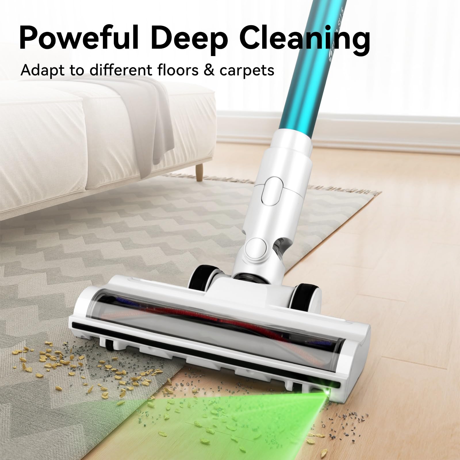 Aspiradora, Aspiradora de Mano inalámbrica, 26000PA, Pantalla táctil, Sensor de Polvo Inteligente, Control de Velocidad automático para Limpieza de alfombras de Cama en casa para el hogar
