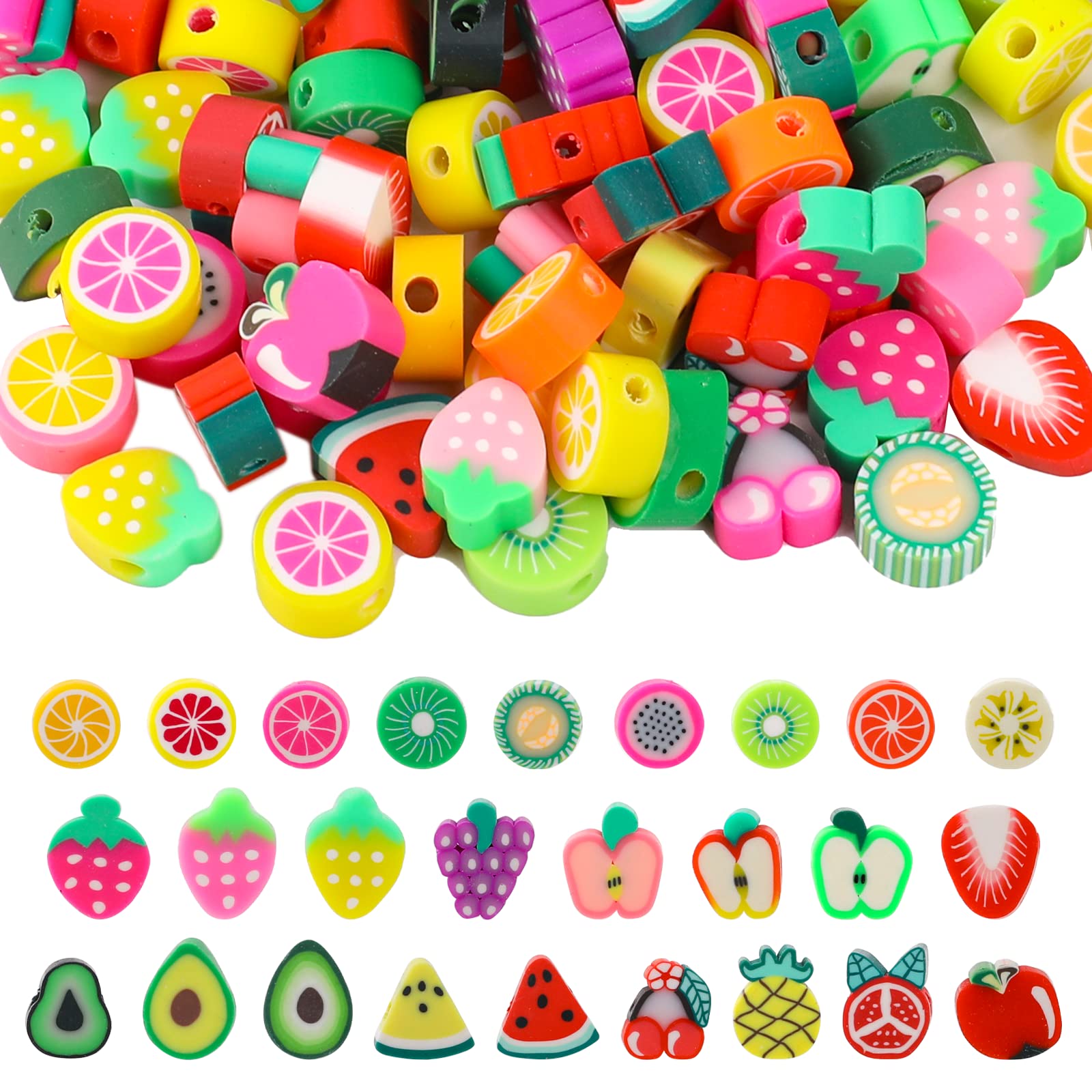 YBEATY 100 Bunte Harz-Charms Für DIY-Projekte - Früchte, Pilze & Coole 3D-Designs