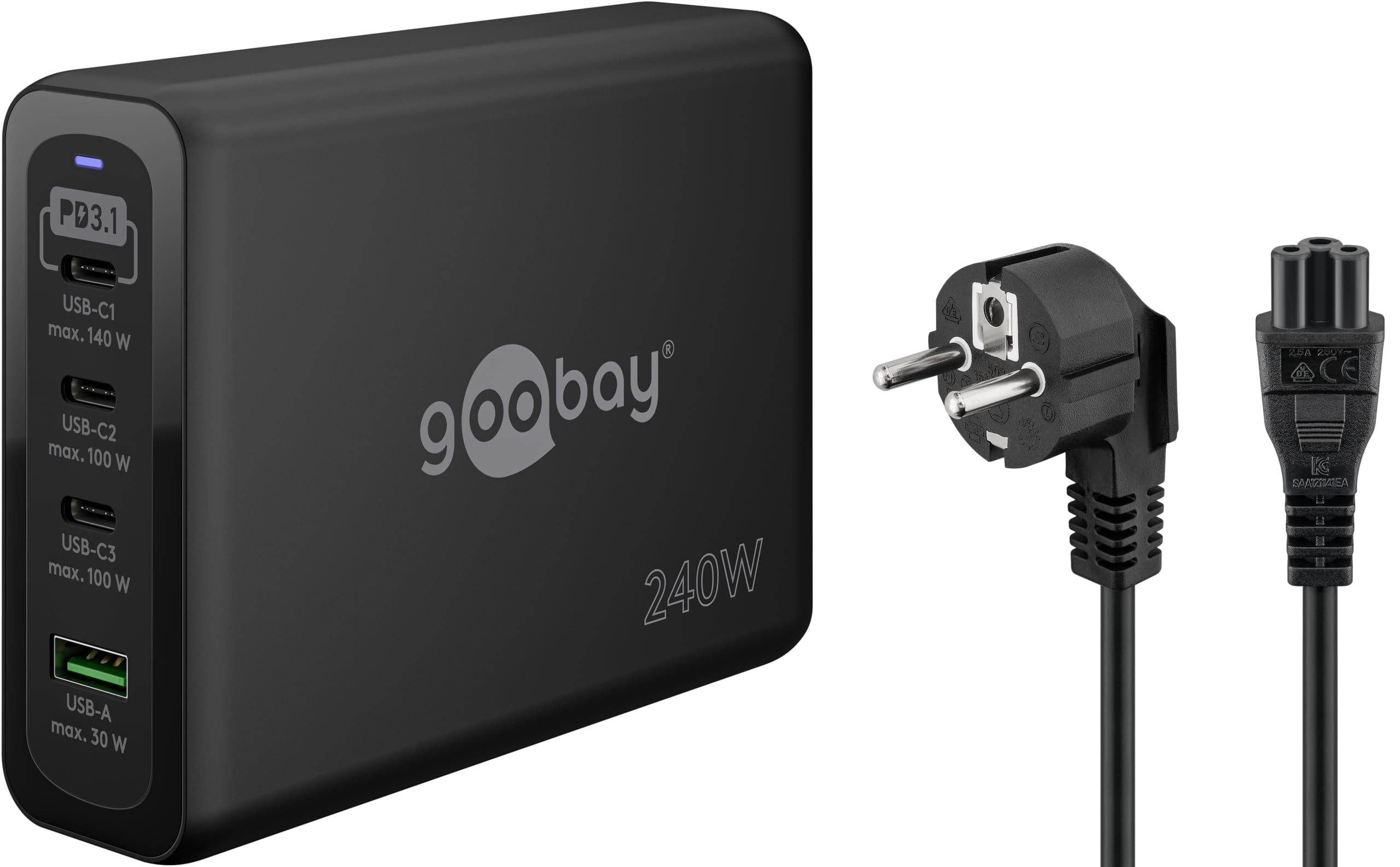 Wentronic Goobay Multiport Schnellladeger?t UsB-C Pd Gan 240w (65885)