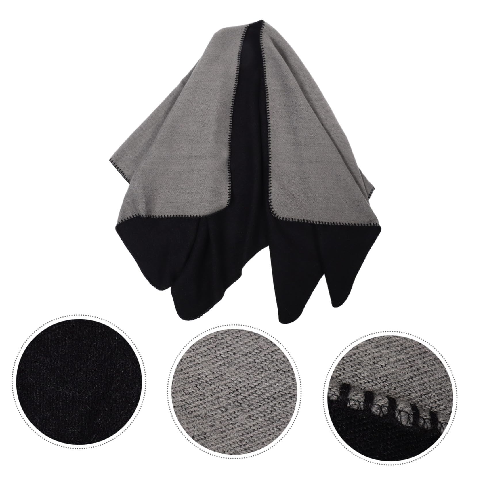 Healeved Chal Reversible Doble Cara Mujer Poncho Cálido Abrigo Grueso Nórdico Multifuncional Bufanda Bohemia Elegante para Fiesta