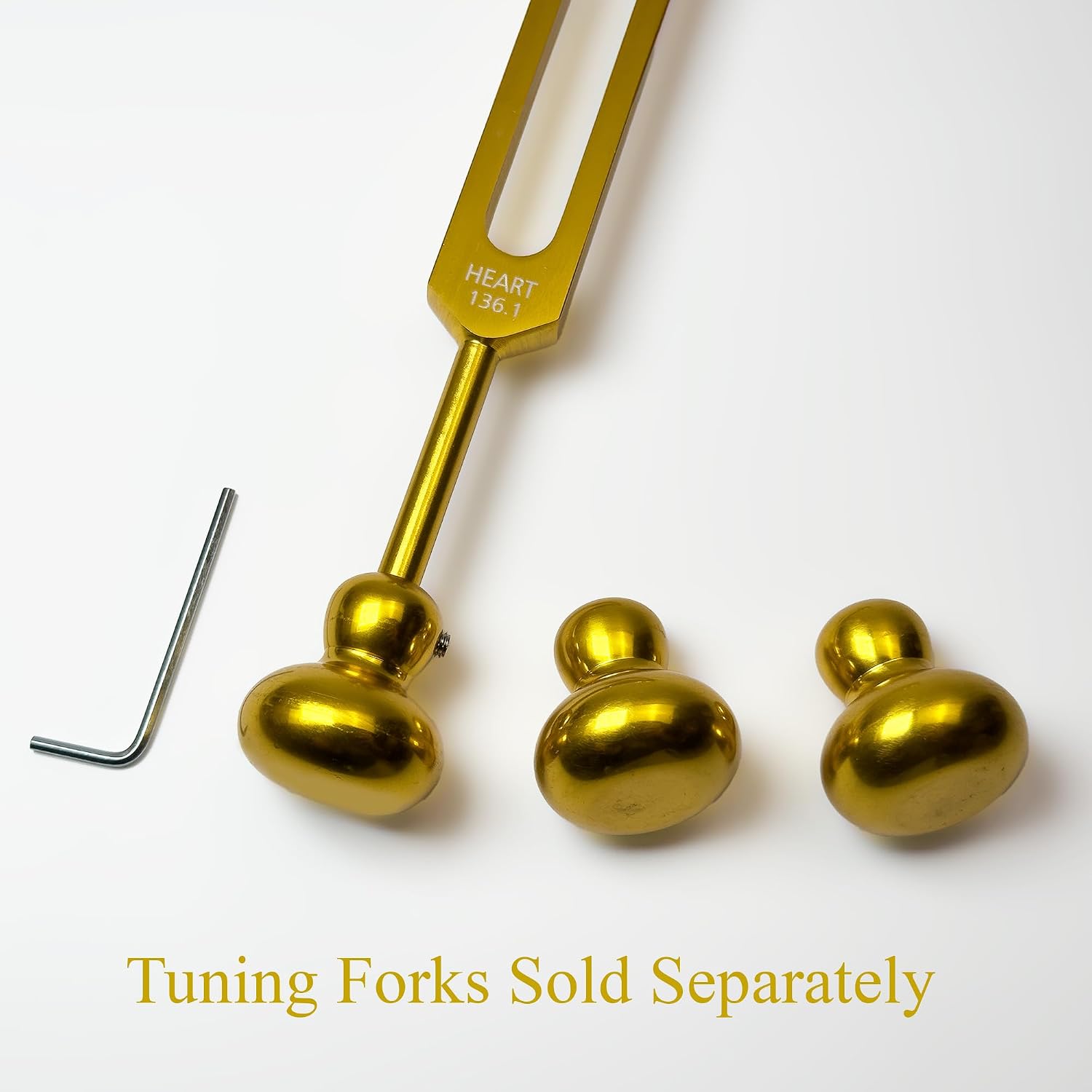 3pc Weighted Boot Premium Attachment For Tuning Forks | 93.96Hz Schumann - Osteophonic Bone Tuning, Tactile Stimulation, Vibration Transfer - Sound Healing and Biofield Harmonization | Gold