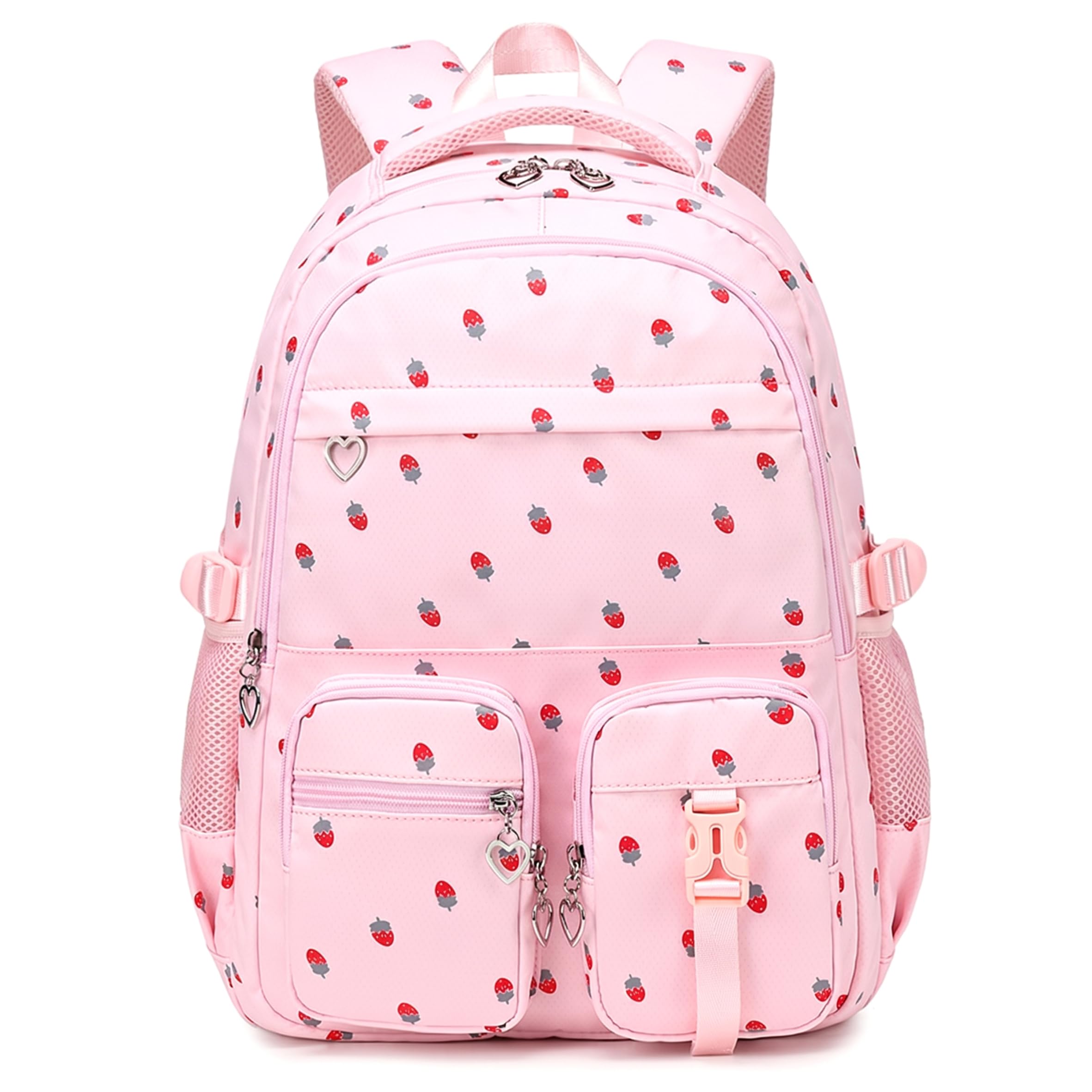 Zaino Fragola, Simpatico Zaino Scolastico Multitasche per Ragazze, Borsa per Libri per Studenti delle scuole Medie Superiori, stile1