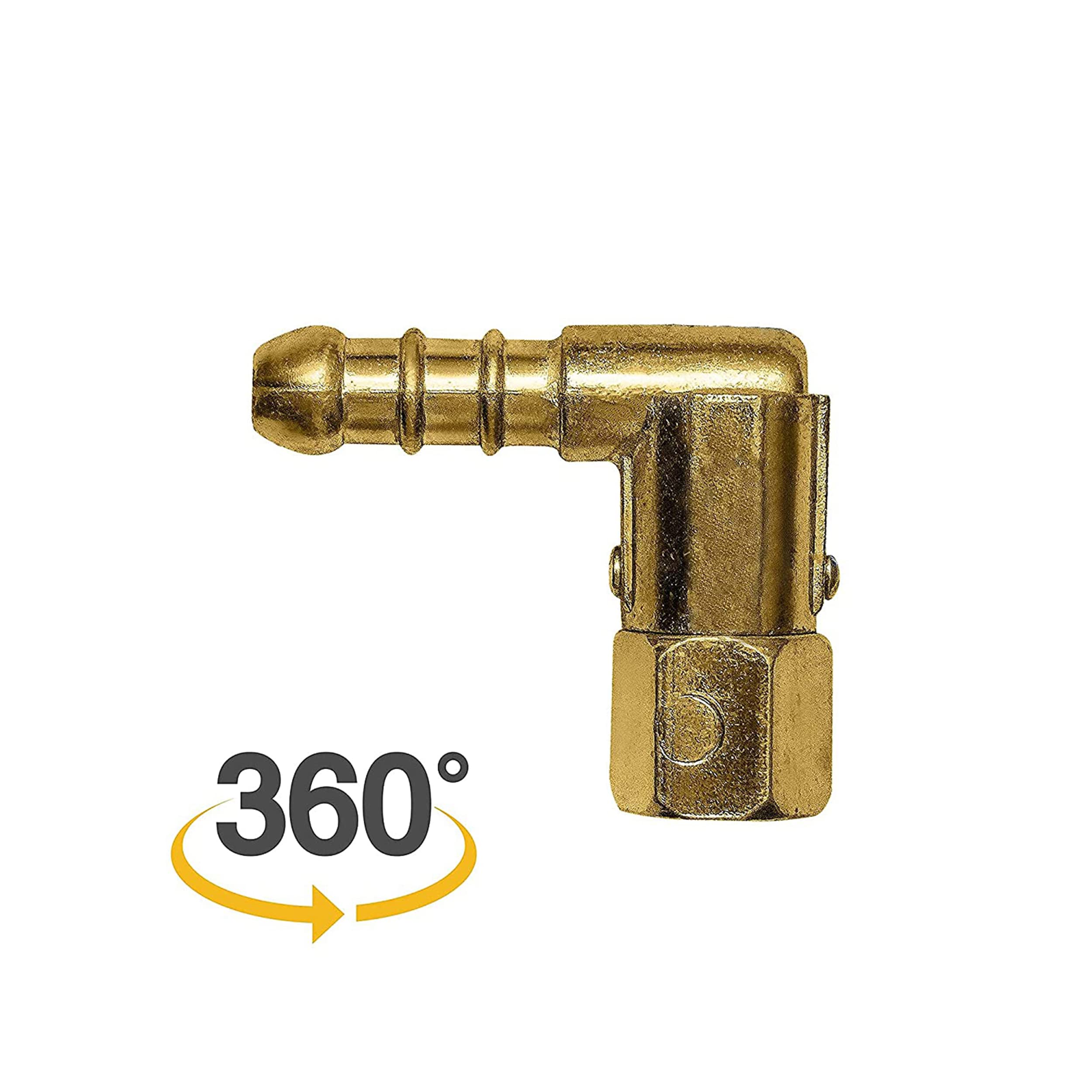 CLATTER® 360° Revolving/Rotating Nozzle Head for Gas Stove Hose Pipe Connection | Fits All Gas Stoves | Ghumta Nipple Elbow Joint, Combo Pack of 1 Nozzle (Brass)