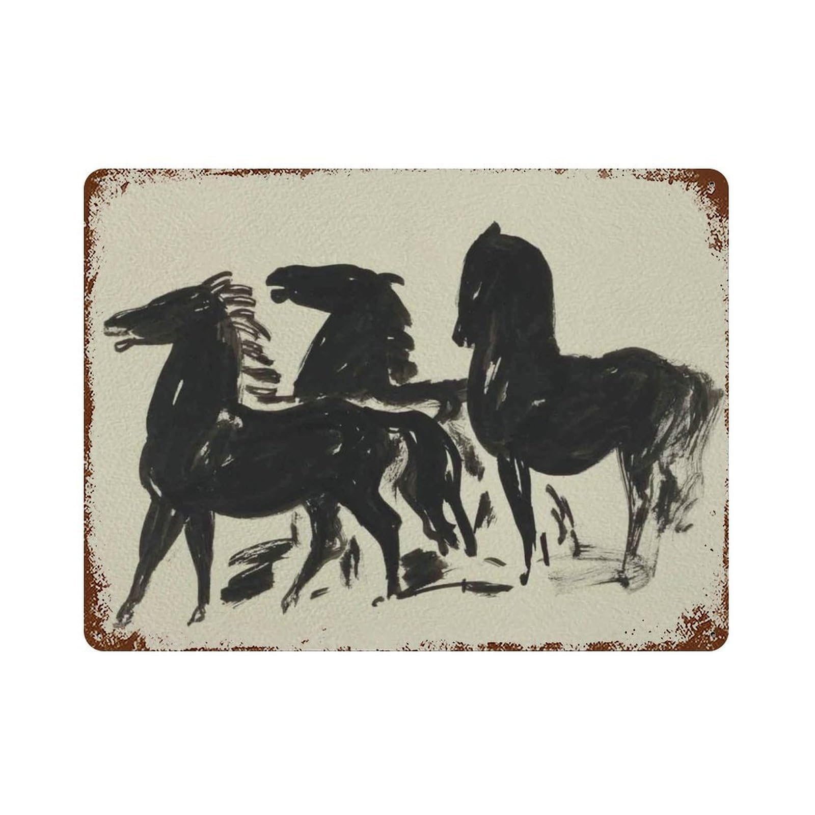 xiaoxiaoshen Vintage Horse Sketch Wall Decor Art Metal Tin Poster Modern Home Decor Art Home Bar Shop Decorations Vintage Sign 30x40cm