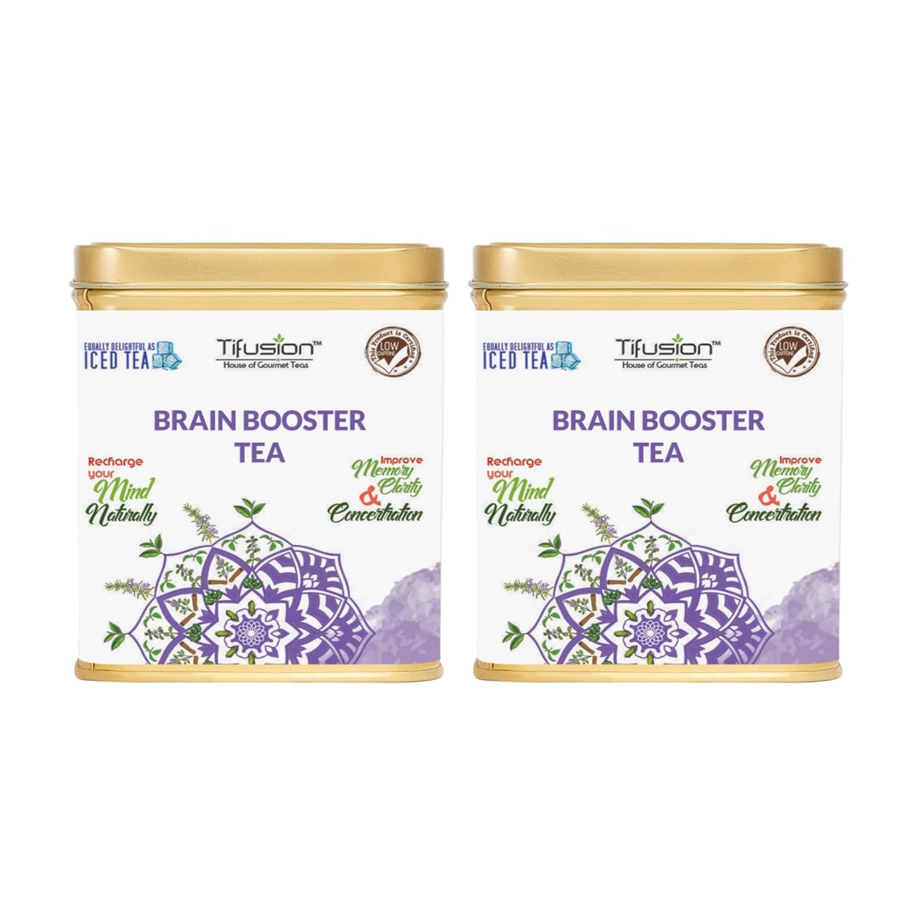 Brain Booster Tea - Enhance for Memory, Focus Concertration, Clarity, Retention Power with Brahmi, Ashwagandha, Shankhapushpi, Rosemary, Jasmine - 200 gms | 100 Cups