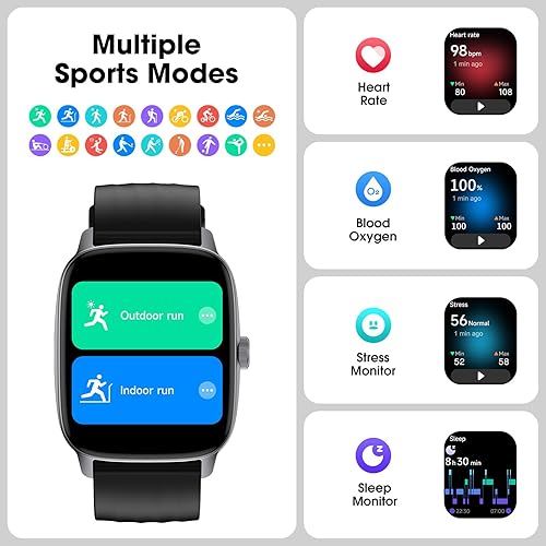 Miniatura 4 de Reloj podómetro, no requiere aplicación/teléfono, reloj de seguimiento de actividad física impermeable con monitor de frecuencia cardíaca, pantalla