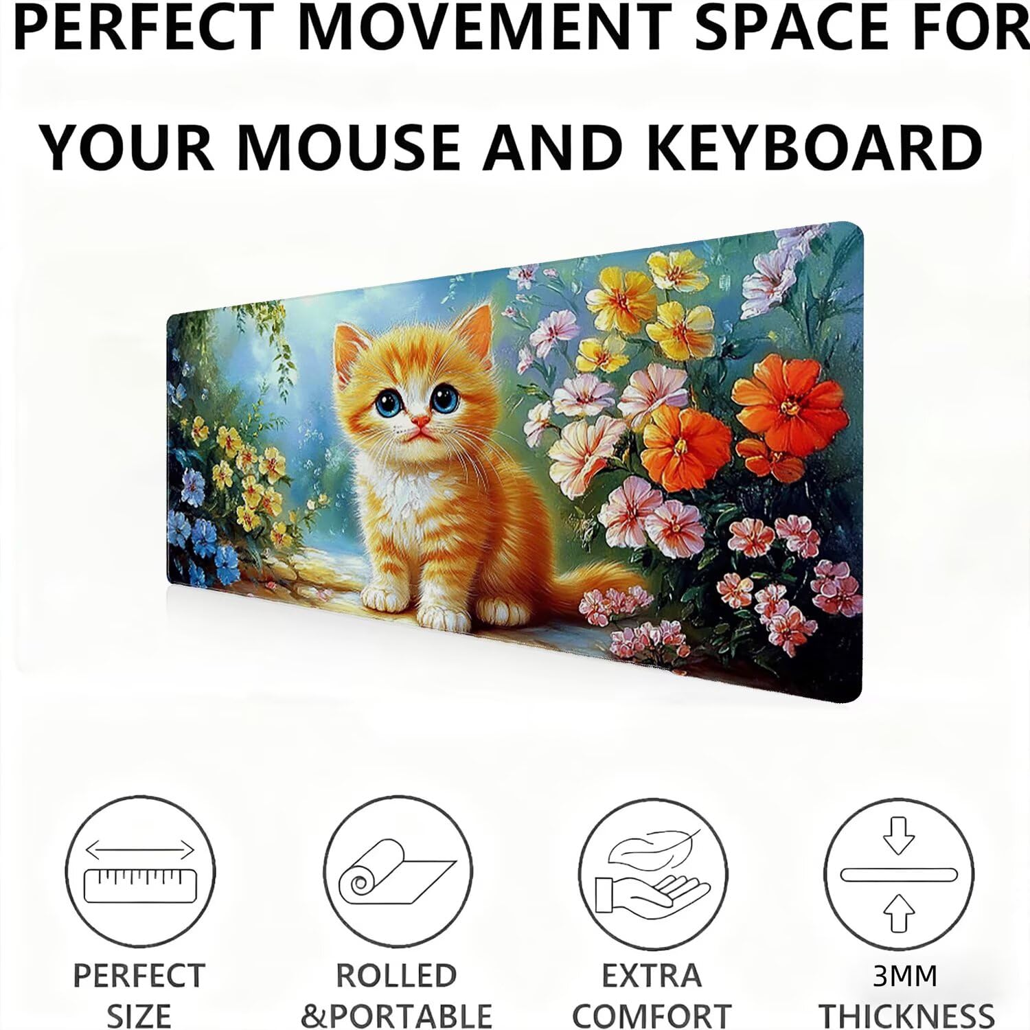 Duża podkładka pod mysz XXL 150 x 80 cm, podkładka pod mysz antypoślizgowa gumowa podstawa ze zszytymi krawędziami, ergonomiczna podkładka pod mysz do biura akcesoria na biurko klawiatura do laptopa