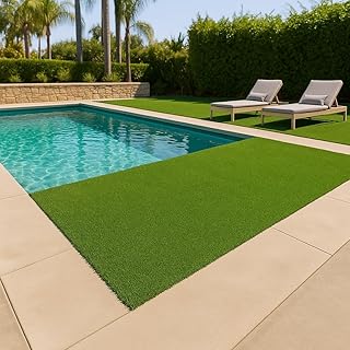 Ottomanson Artificial Turf Golf Hitting Mat 2' x 6'6" Indoor/Outdoor Waterproof Synthetic Fake Gr...