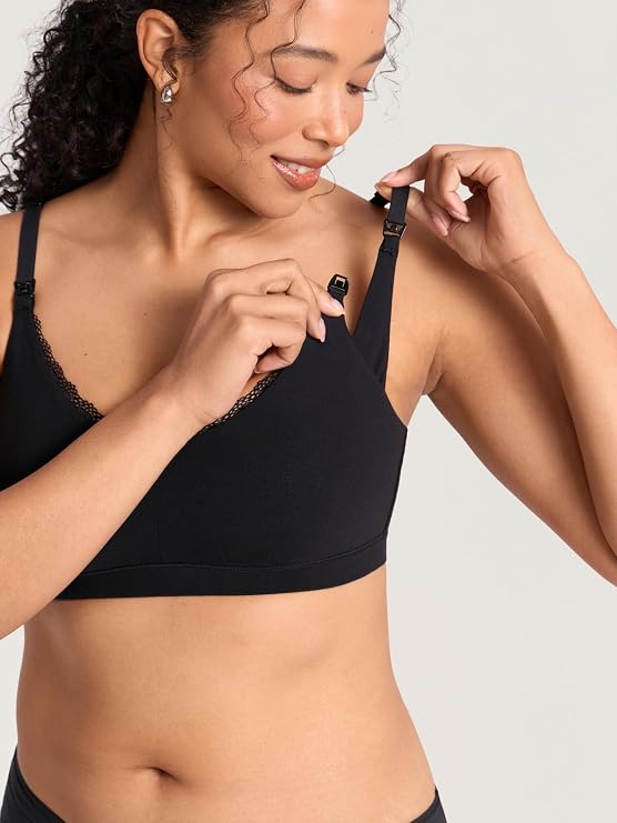 MOMANDA Lace Cotton Nursing Bras