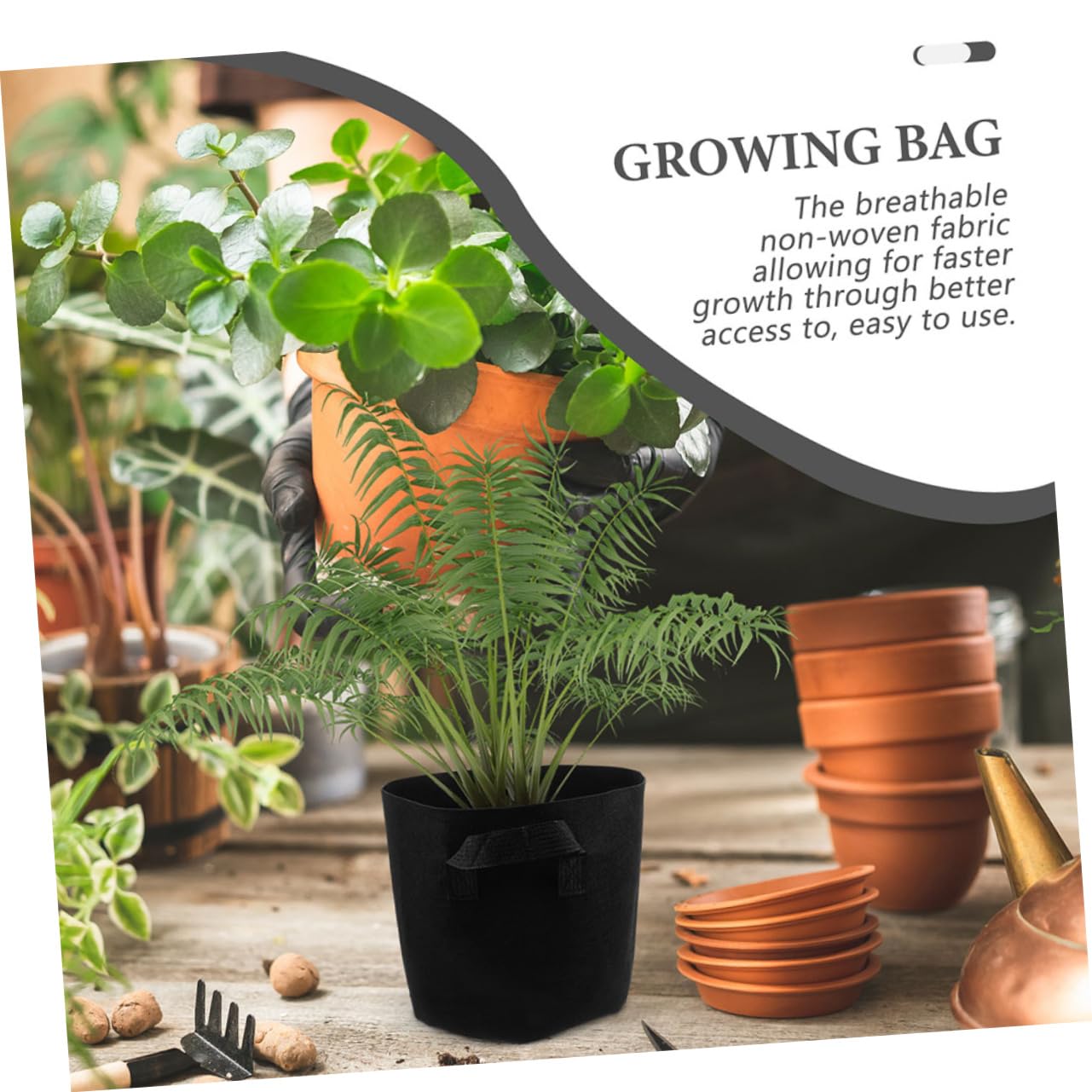 UPKOCH 5piezas Cultivo de Plantas Macetas de No Tejida Asas Gran Capacidad para Jardín Exterior Bolsas para Cultivo de Patatas Transpirables Color
