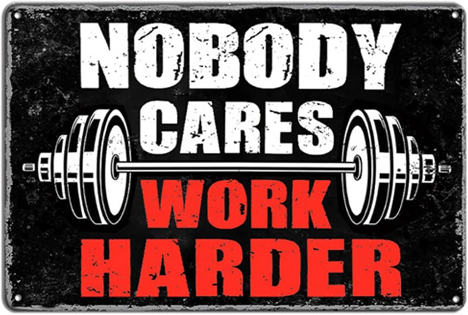 Gym Posters For Home Gym Motivational Wall Art Decor Gym Room Tin Sign Nobody Cares Work Harder Sign Gym Metal Signs Boxing Poster Funny Garage Work Signs Motivation Workout Posters 8×12 Inch