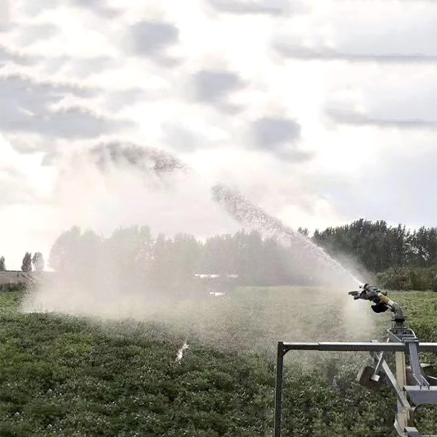 Zraszacz do nawadniania rolniczego, 2-calowy duży pistolet automatyczny zraszacz, pionowa sztanga powolny obrót o 360° z zestawem dysz zamiennych, do usuwania kurzu przemysłowego