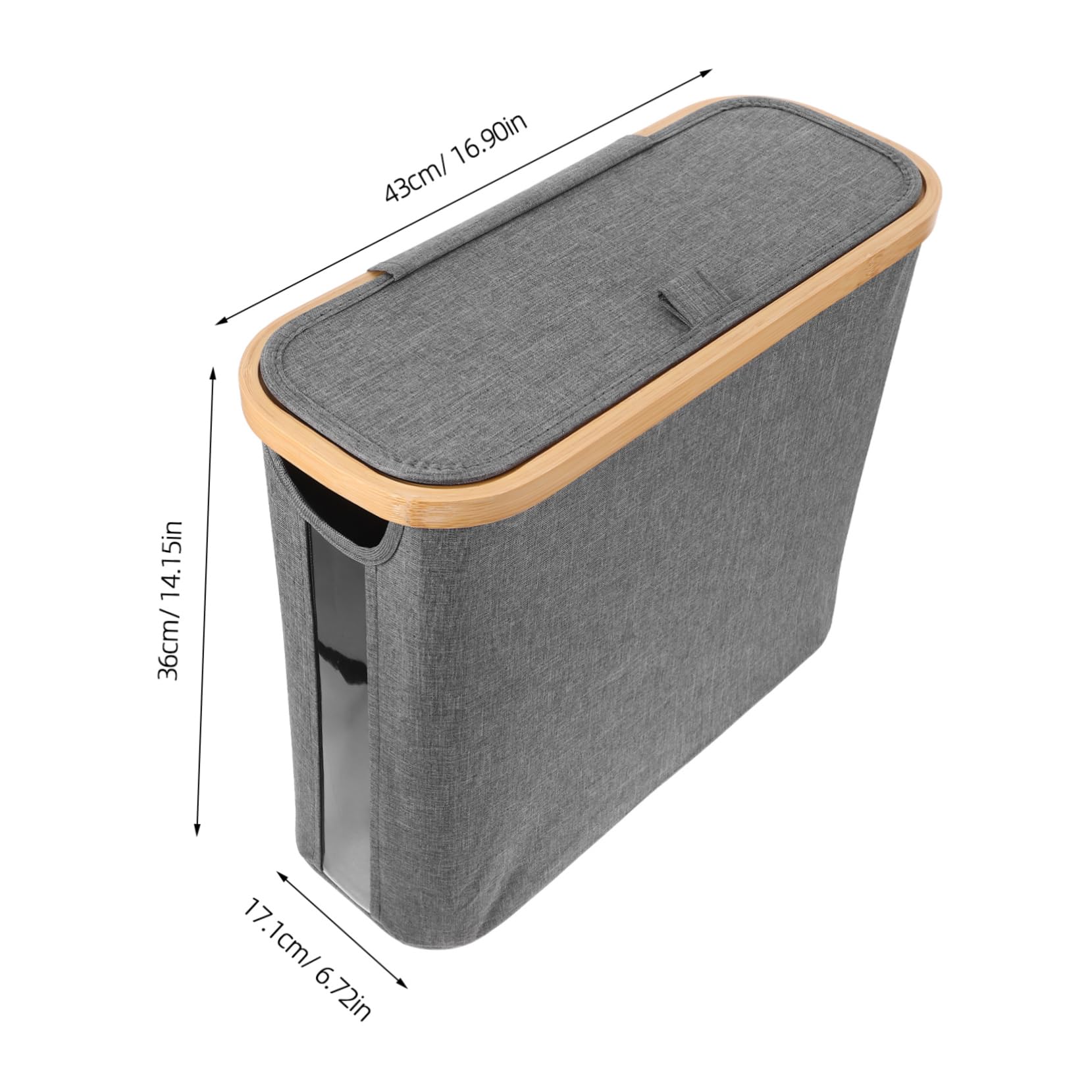 KALLORY Toilet Paper Storage Basket with Lid and Organizer for Bathroom and Kitchen Capacity Toilet Paper Holder Design Grey Color