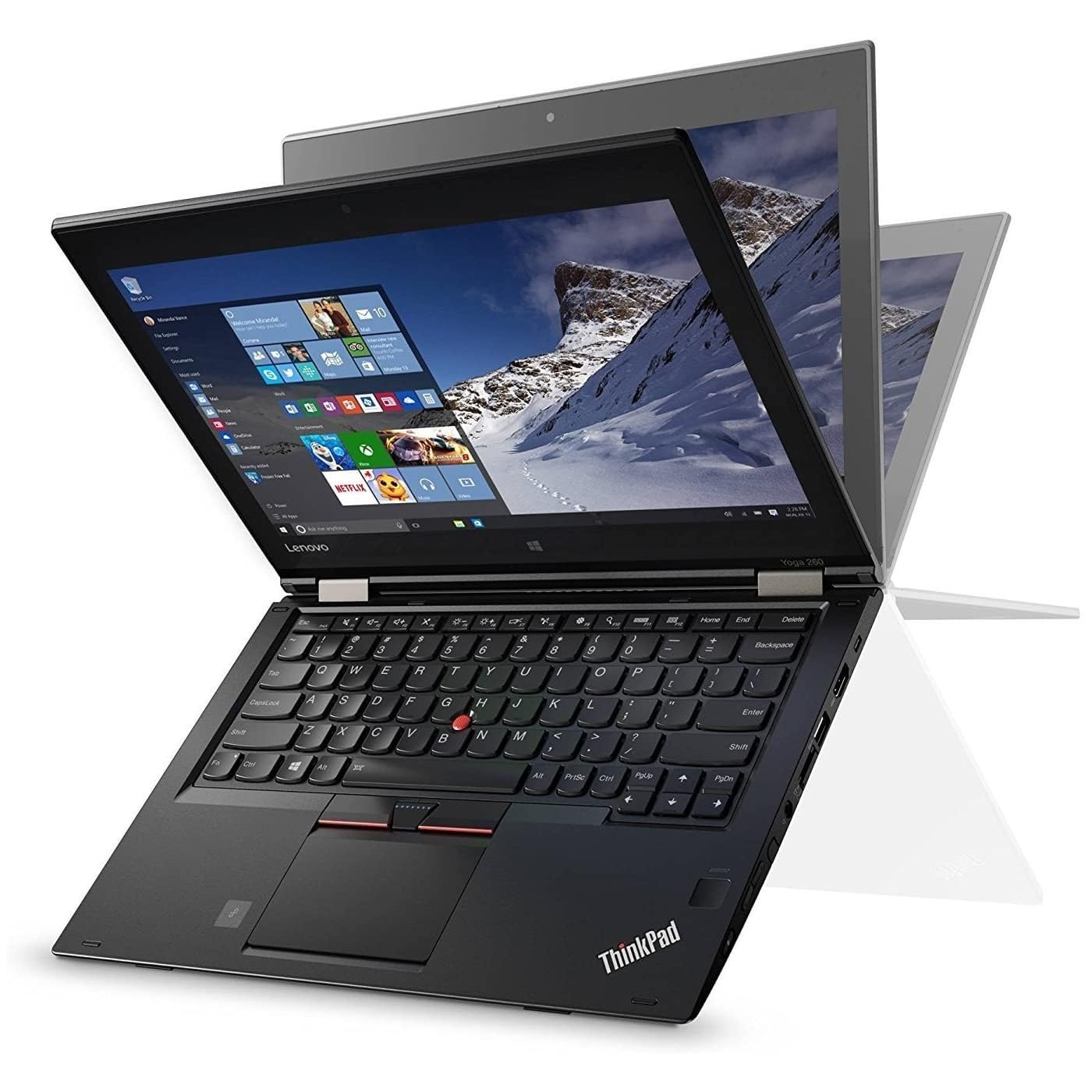 Lenovo Business Laptop Notebook ThinkPad Yoga 260 i3-6100u 8GB 128GB SSD 1366x768 Touchscreen Windows 11 QWERTZ (Generalüberholt)