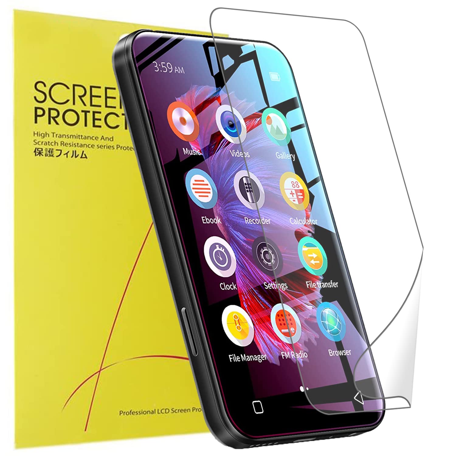 Blueshaweu Folia ochronna kompatybilna z TIMMKOO 4,0-calowy ekran dotykowy MP3 Player, HD przezroczysta, elastyczna folia ochronna na wyświetlacz TPU [6 sztuk] do TIMMKOO Q5 MP3 Player (6 sztuk)