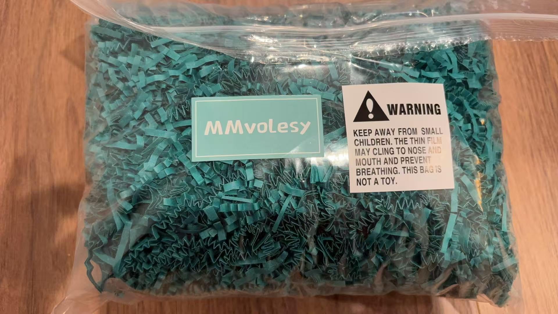 MMvolesy Turkusowy wypełniacz papieru w jednolitym kolorze do pakowania prezentów i wypełniacz kosza do napełniania pudełek upominkowych cięcie papieru Shred Filler 0,5 kg