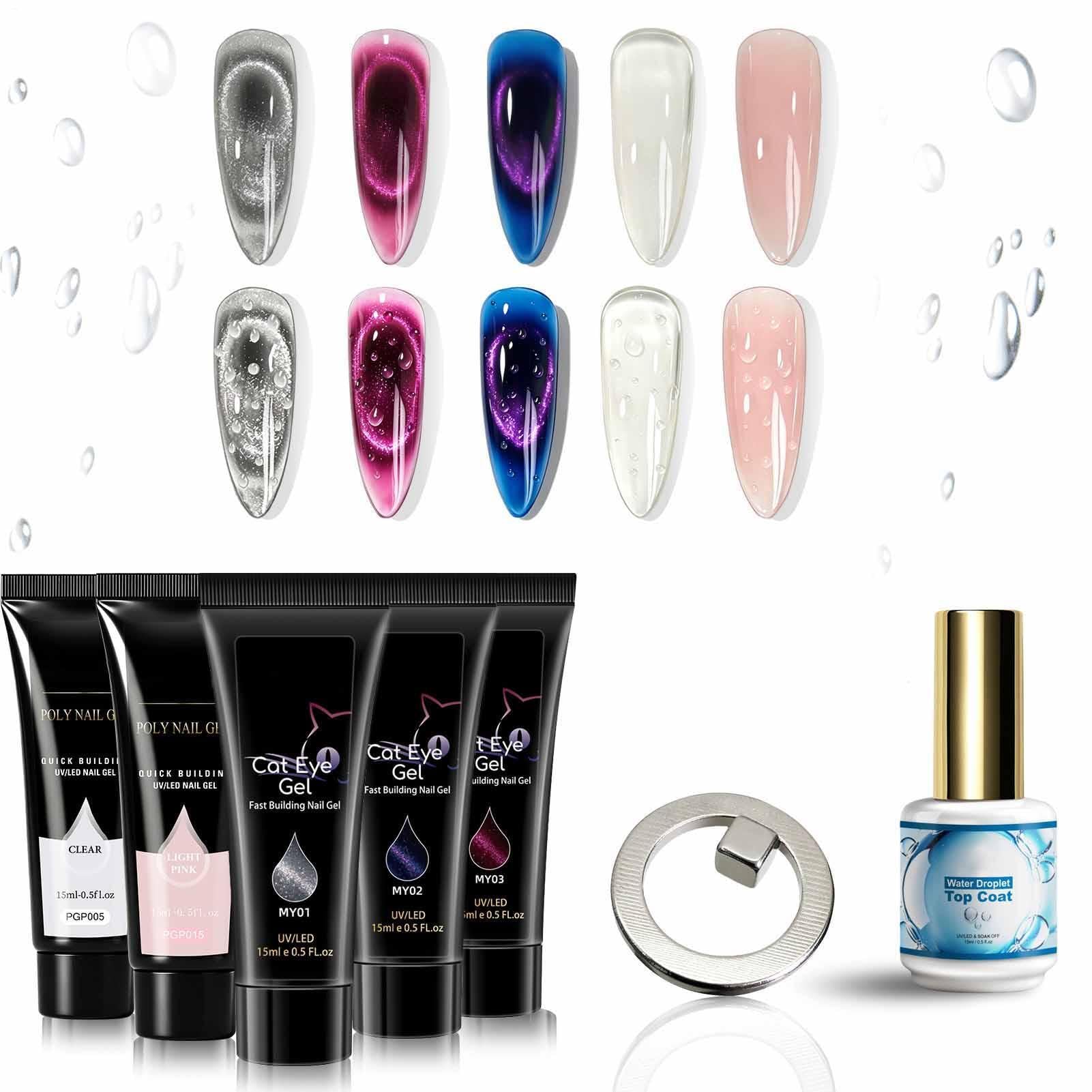 Kit Gel Per Estensioni Unghie Unghie Lunga Tenuta 5 Colori | Set Gel Costruttore Base Colla per Salone Casa Scultura e Stampaggio Donne Ragazze Adulti e Principianti