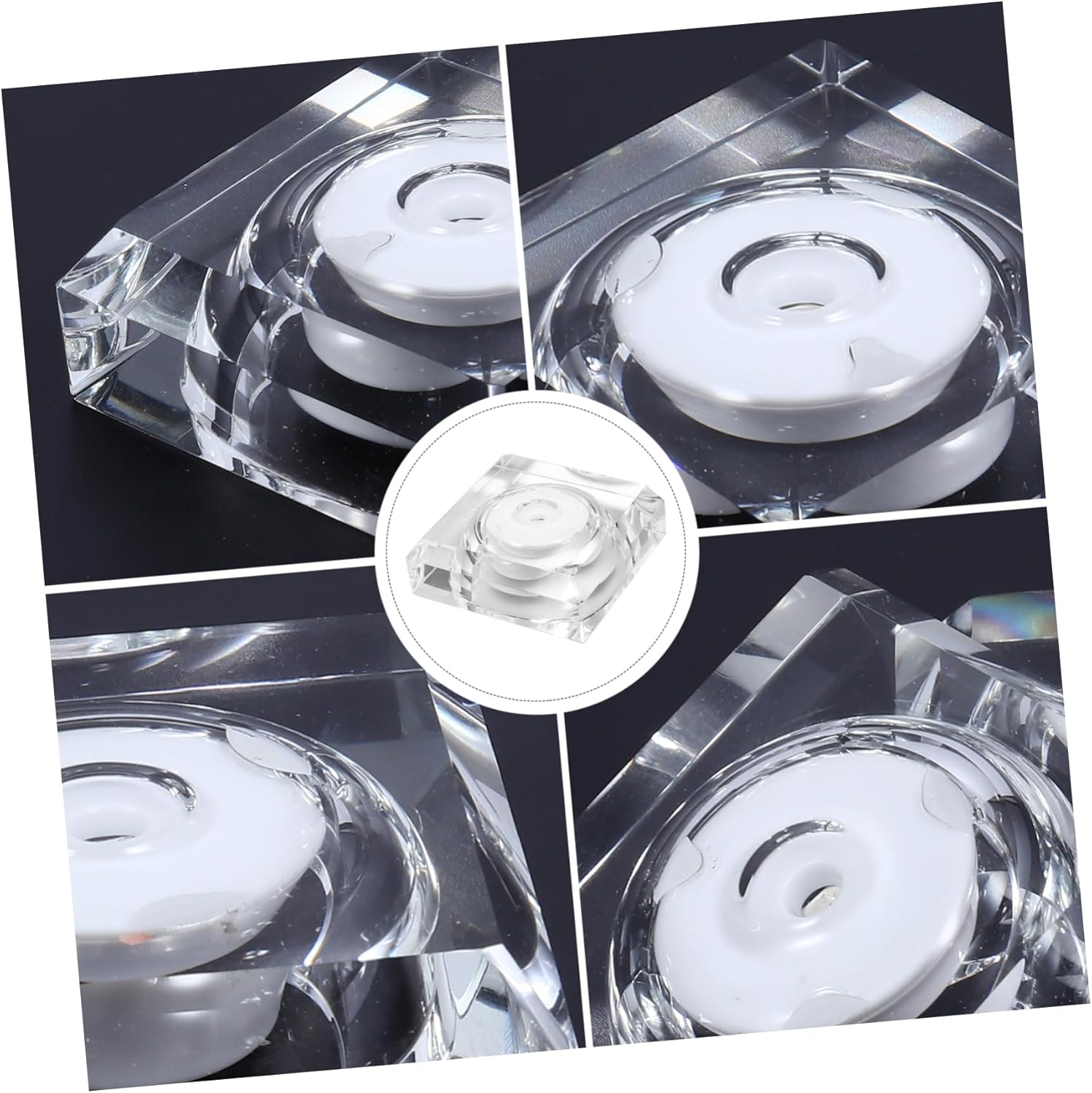 DOITOOL 2pcs Colorful Led Light Base for Crystal Glass Charging Lamp Holder Creative Decor for Displays Showcases and Romantic Atmospheres