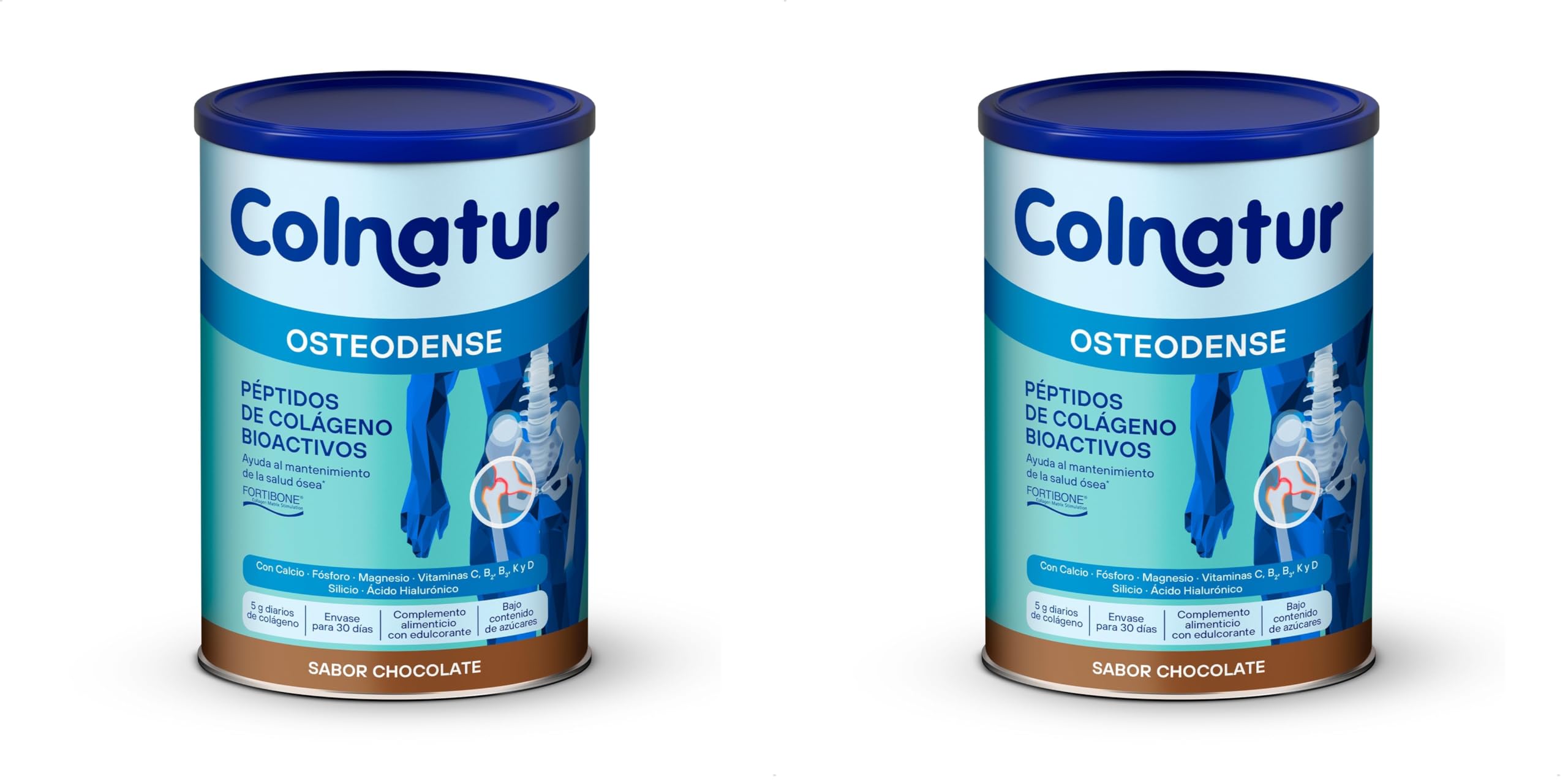 Colnatur Osteodense Chocolate | 288g | Colágeno con Magnesio, Ácido Hialurónico y Vitamina C para Huesos y Articulaciones (Paquete de 2)
