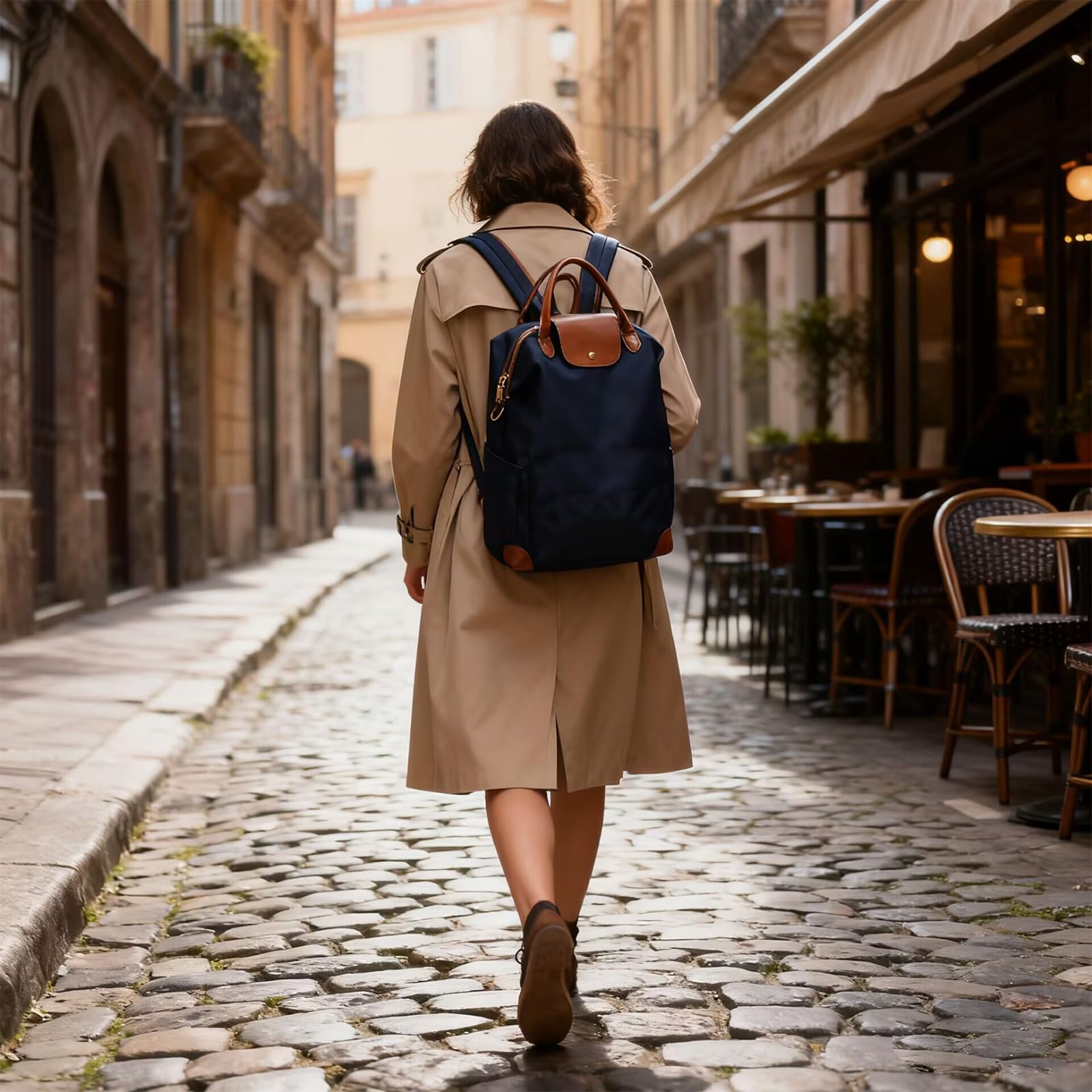 LANMOU Mochila Mujer, Bolso Mochila Mujer, con Correa para Fijar al Equipaje, 2 en 1 Bolsos de Mujer, Cuero Sintético Duradero, para Trabajo, Viaje y Uso Diario