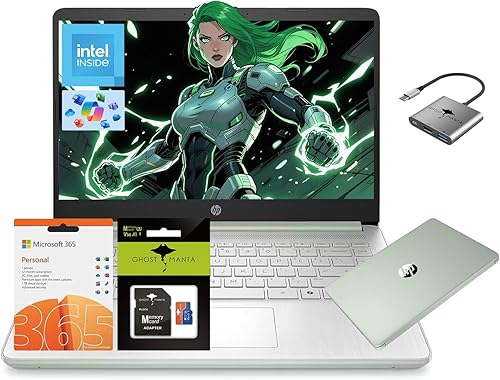 Miniatura 9 de HP 14 Laptop, Quad-Core (Beat i3) 16 GB de RAM 256 GB de almacenamiento (128 GB UFS + tarjeta SD de 128 GB) 1 año Office 365 Copilot AI Computadora