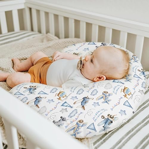 Miniatura 5 de Fundas de almohada de lactancia para niños y niñas, diseño retro, estrellas, nubes, cielo, para lactancia, almohadas suaves y elásticas extraíbles