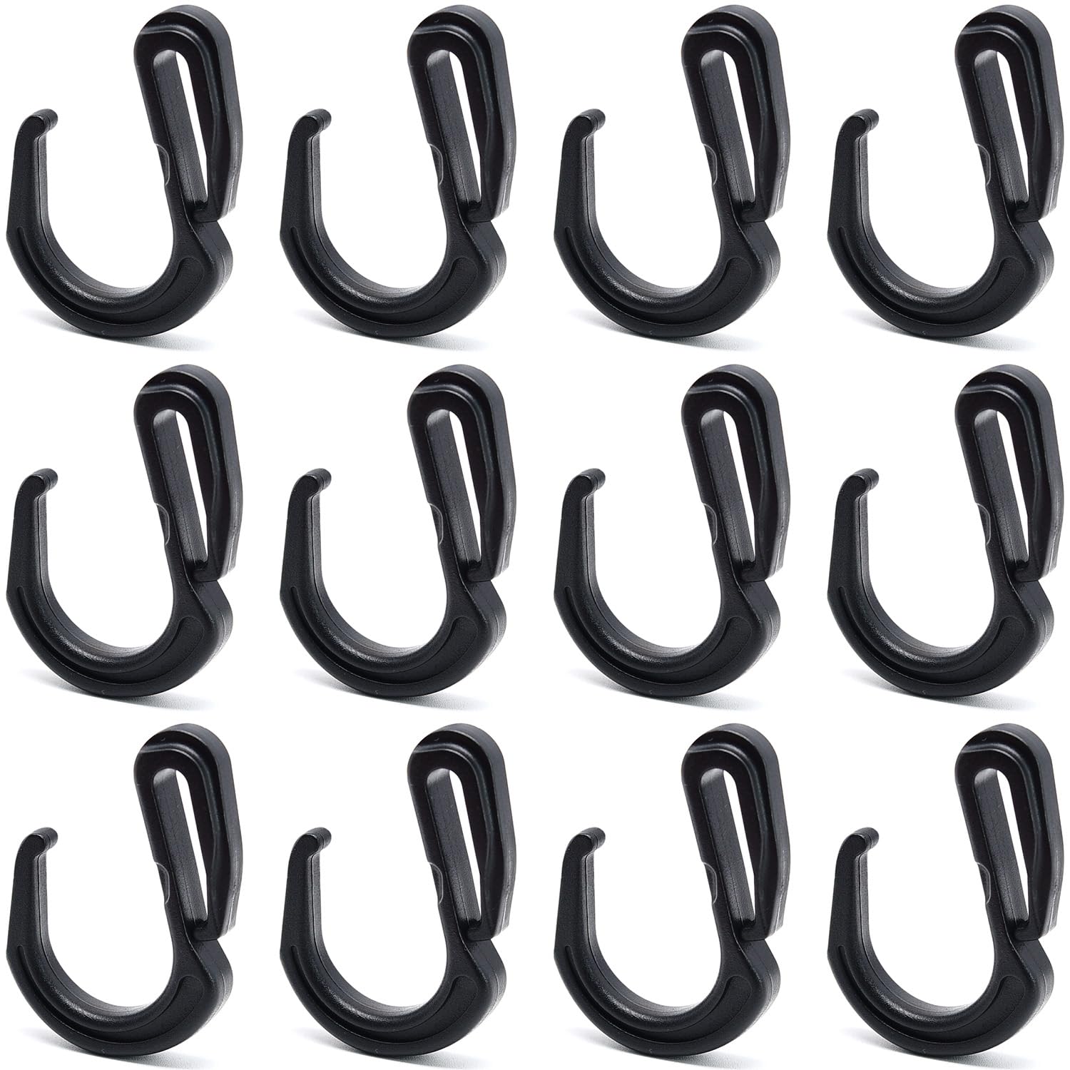 Surf turtle Plastic S Hook Clips 12 PCS Nylon Net Hooks Elastic Rope Hooks Suitable for Cargo Bungee Net Truck Net Truck Organizer