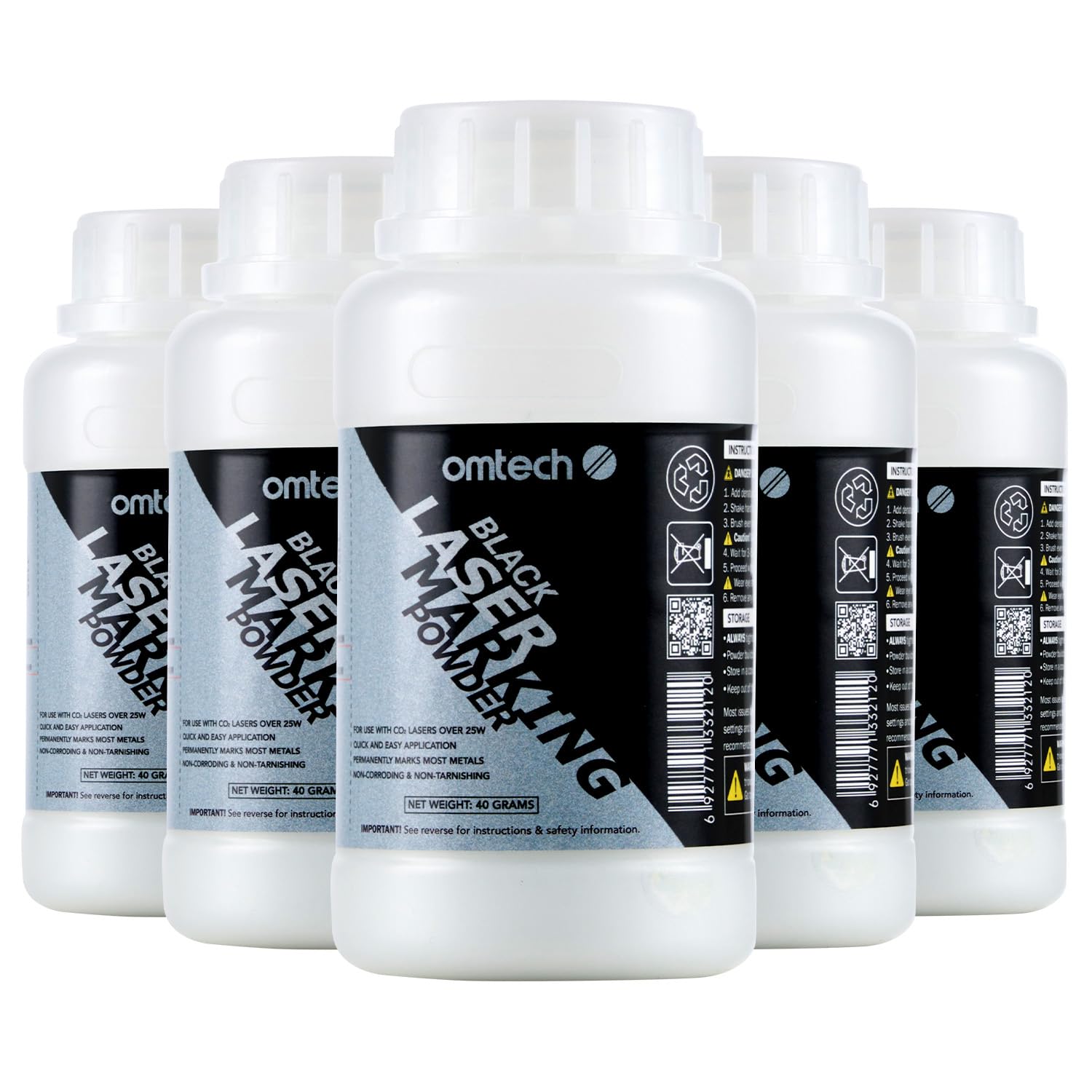 OMTech Laser Marking Powder, 120 mL Metal Laser Marking Fluid for CO2 Laser Engraver, High Contrast Laser Marking Ink for Metal, Laser Black Ink Laser Ink Agent (10 Bottle)