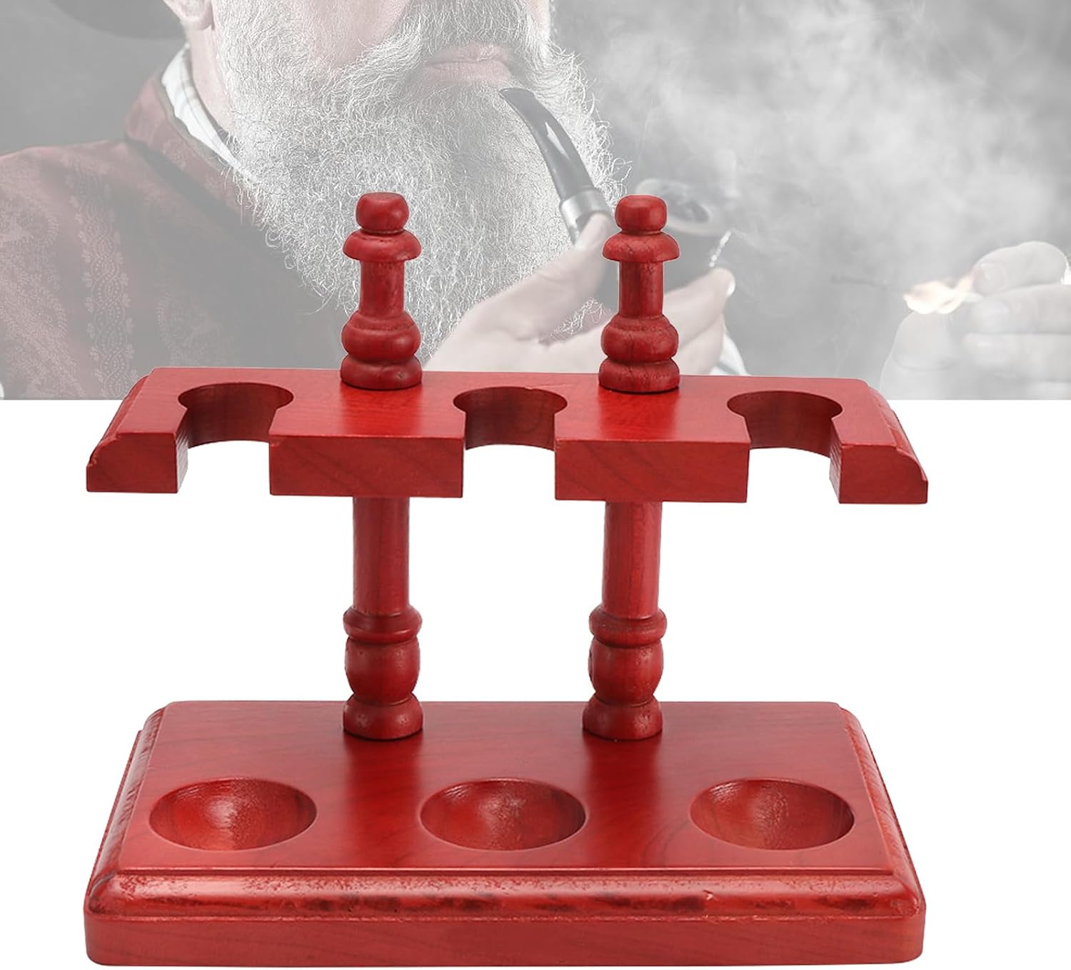 Wooden Tobacco Pipe Stand, Smoking Pipe Stand Rack, Wooden Pipe Stand Tobacco Pipe Rack for 1/2/3/4 Smoking Pipes, Portable Pipe Rack Holder Display, Smoking Pipe Accessories
