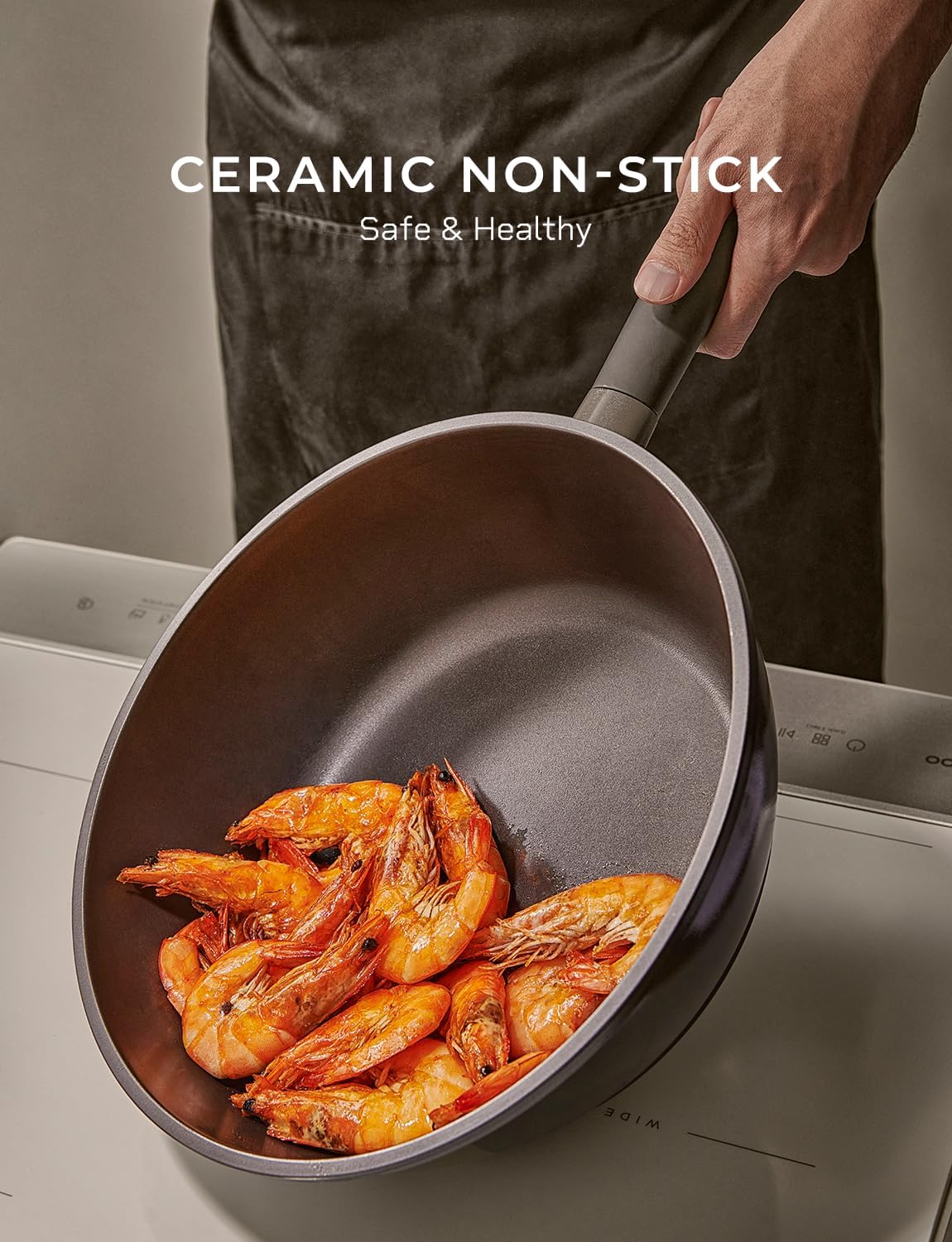 CUCKOO 11 in Kyndell Nonstick Ceramic Wok Pan, Induction Compatible (COP-B2810HGB)