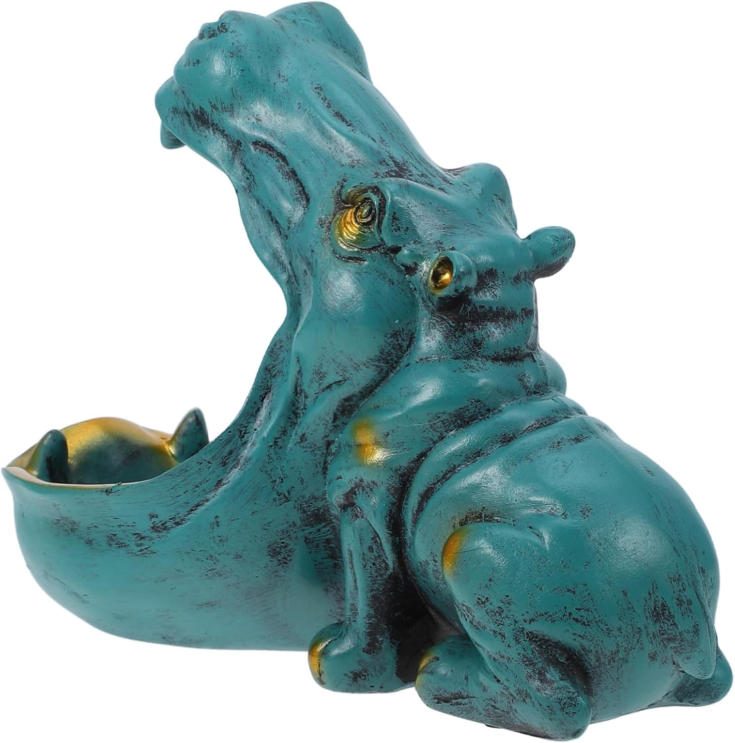Hippos Candy Bowl Key Holder Unique Resin Home Decor Fun Ornament for Living Room Bedroom Office