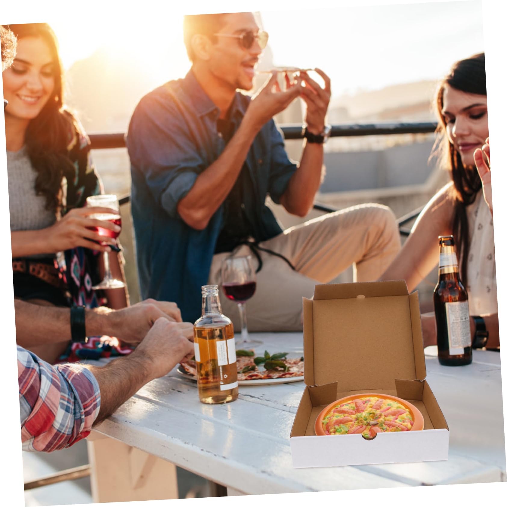 Homoyoyo Cajas de Pizza de Cartón Corrugado Color Claro 30 Piezas