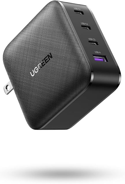 UGREEN 65W USB C Charger 4 Ports USB C Power Adapter GaN PD Fast Wall Charger Compatible with MacBook Pro/Air M2, Dell XPS 13, iPad Pro/Air, iPhone 14 Pro Max/13, Galaxy S23, Steam Deck, and More