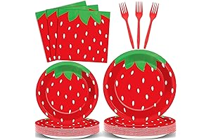 96 PCS Strawberry Party Plates Decorations