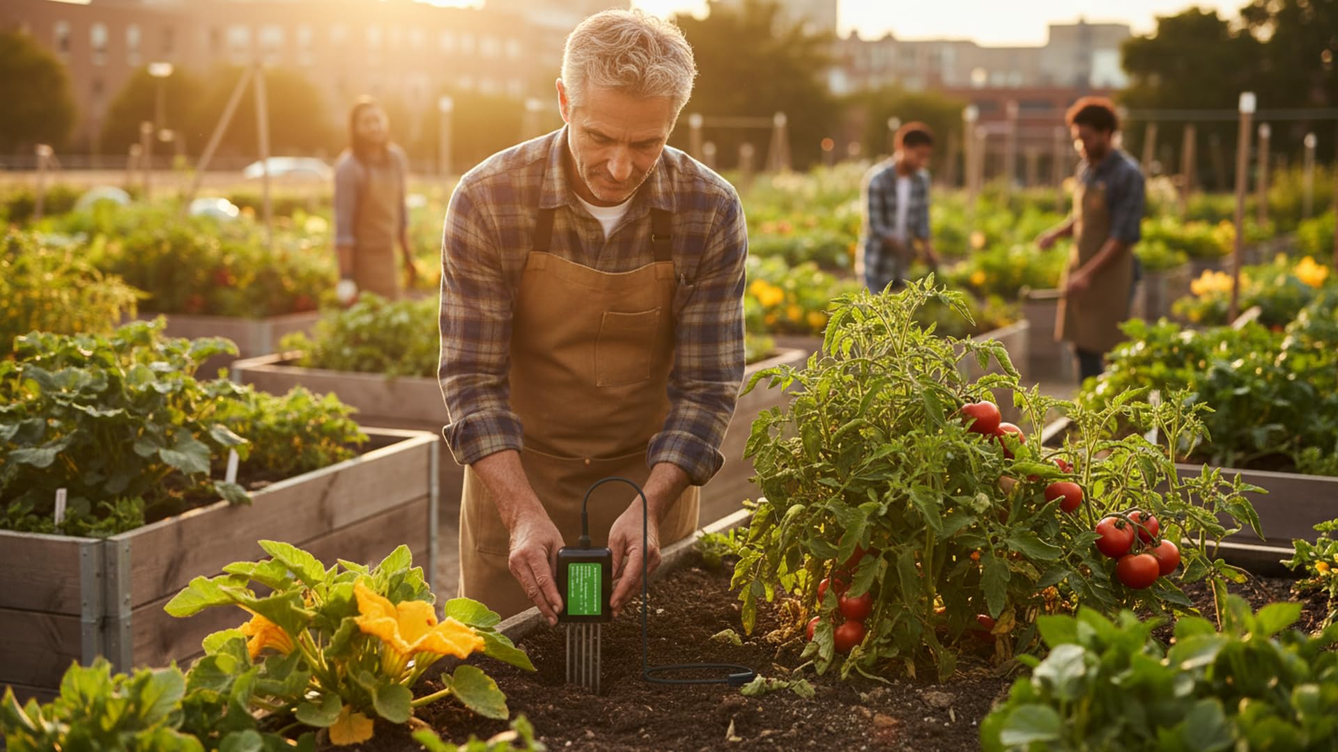 Sensor de suelo USB 7 en 1 probador de temperatura pH medidor de humedad compatible impermeable IP68 agricultura jardinería herramienta para plantas humedad NPK análisis de nutrientes
