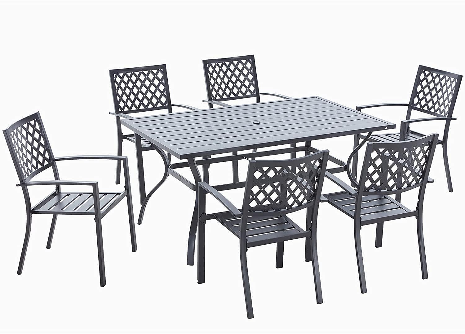 VICLLAX 7 Pieces Outdoor Dining Set Patio Furniture South Africa Ubuy