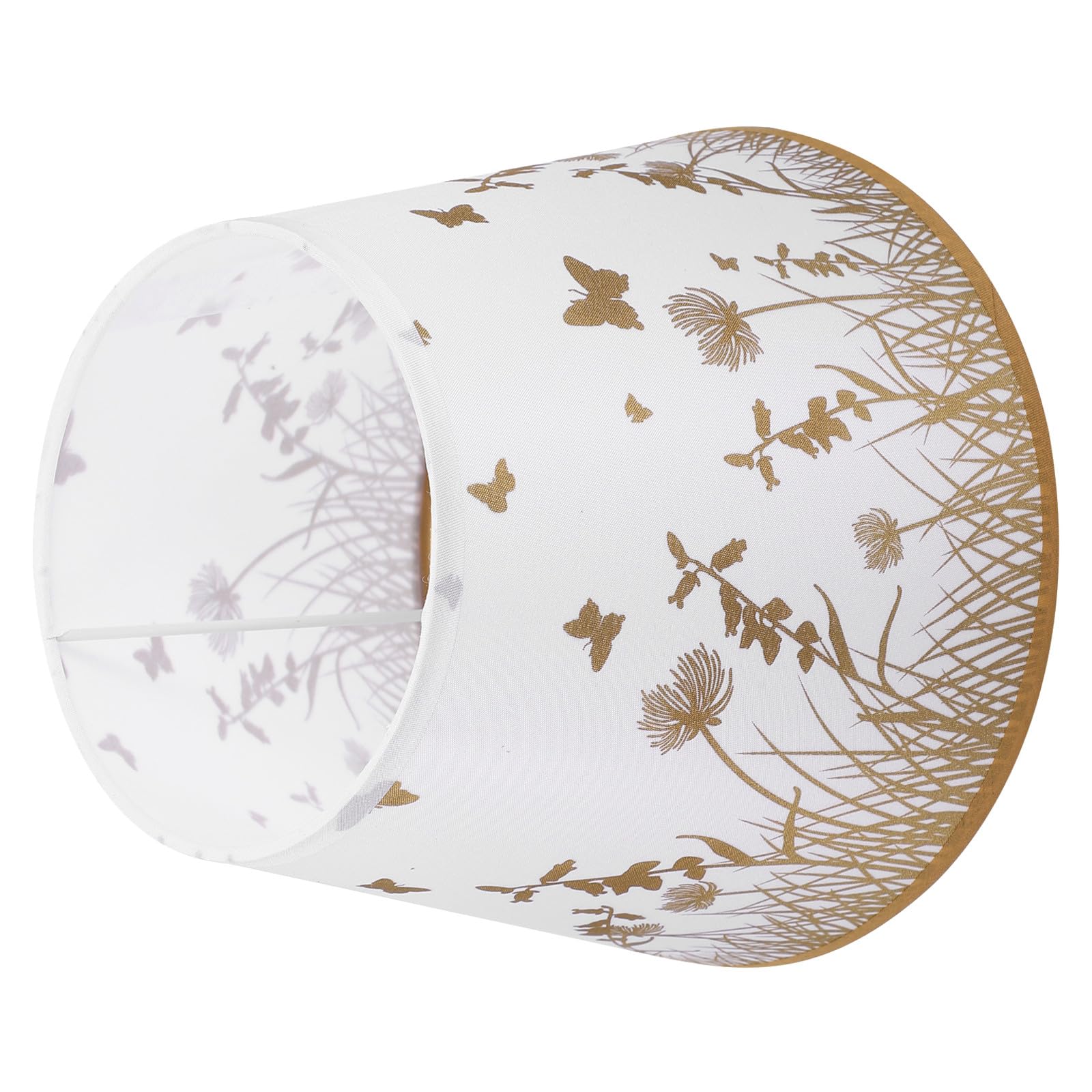 Pantalla de lámpara de tejido beige ideal para salón y dormitorio con montaje rápido y seguro