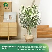 CROSOFMI Műpálmafa Cserépben 130 cm - Élethű Műnövény Dekoráció Nappaliba, Irodába, Hálószobába, Erkélyre - Könnyű Poliészter 8