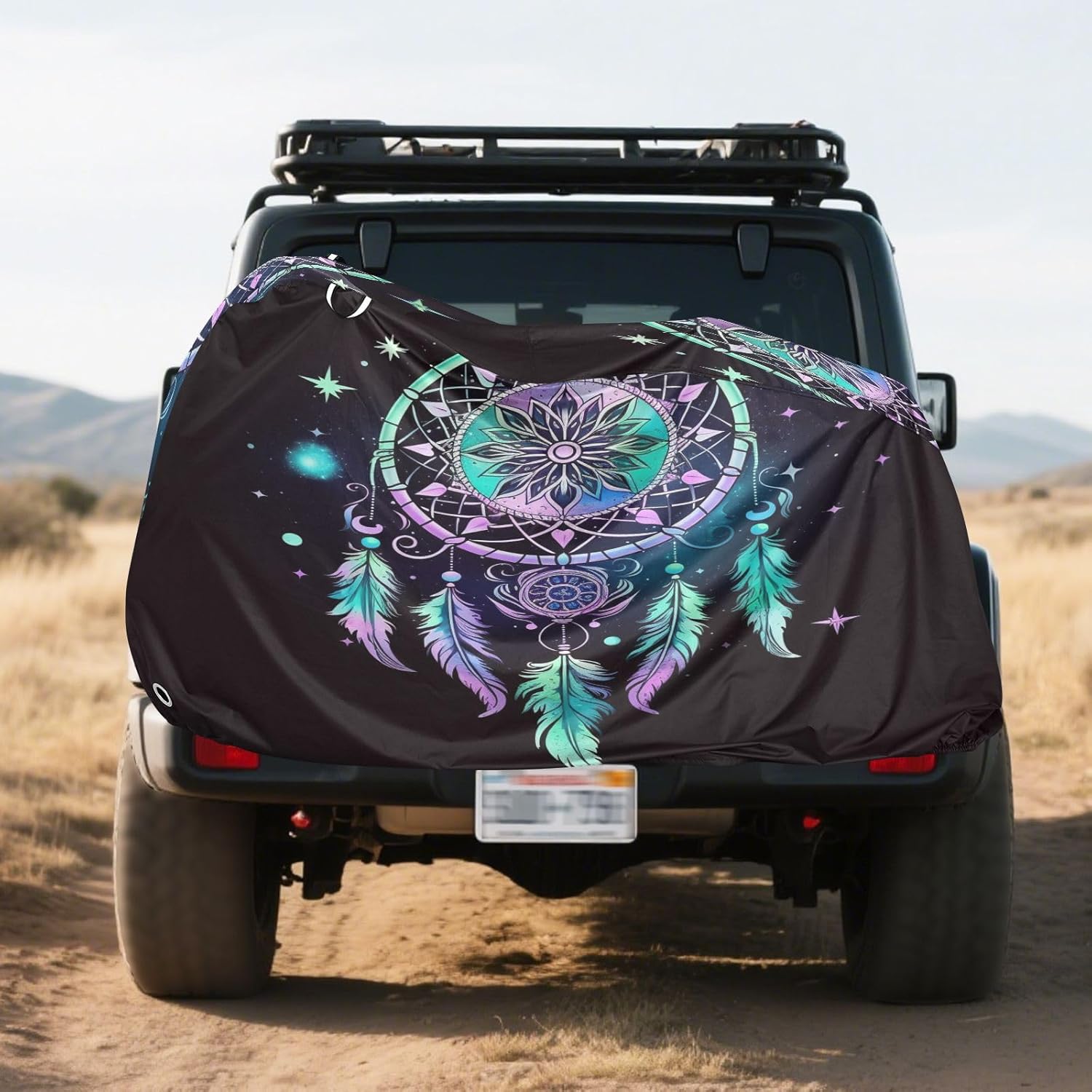 ALAZA Dreamcatcher Boho Galaxy Bike Cover Waterproof Outdoor Ebike Bicycle Covers Tarp Protection for 1/2 Bikes, Sun UV Dust Wind Proof