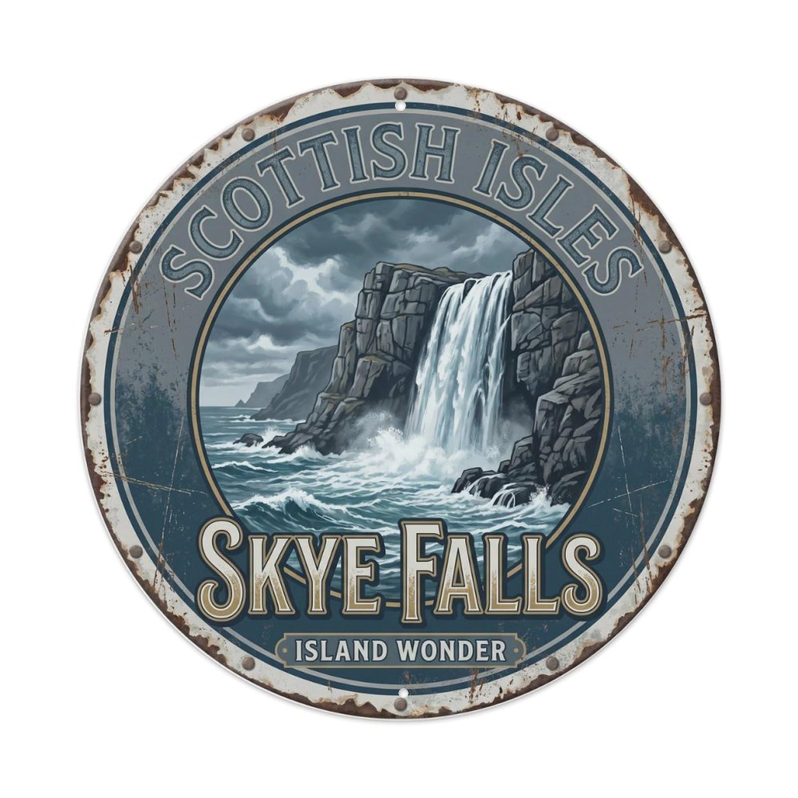 Vintage Travel Skye Scotland Island Metal Tin Sign